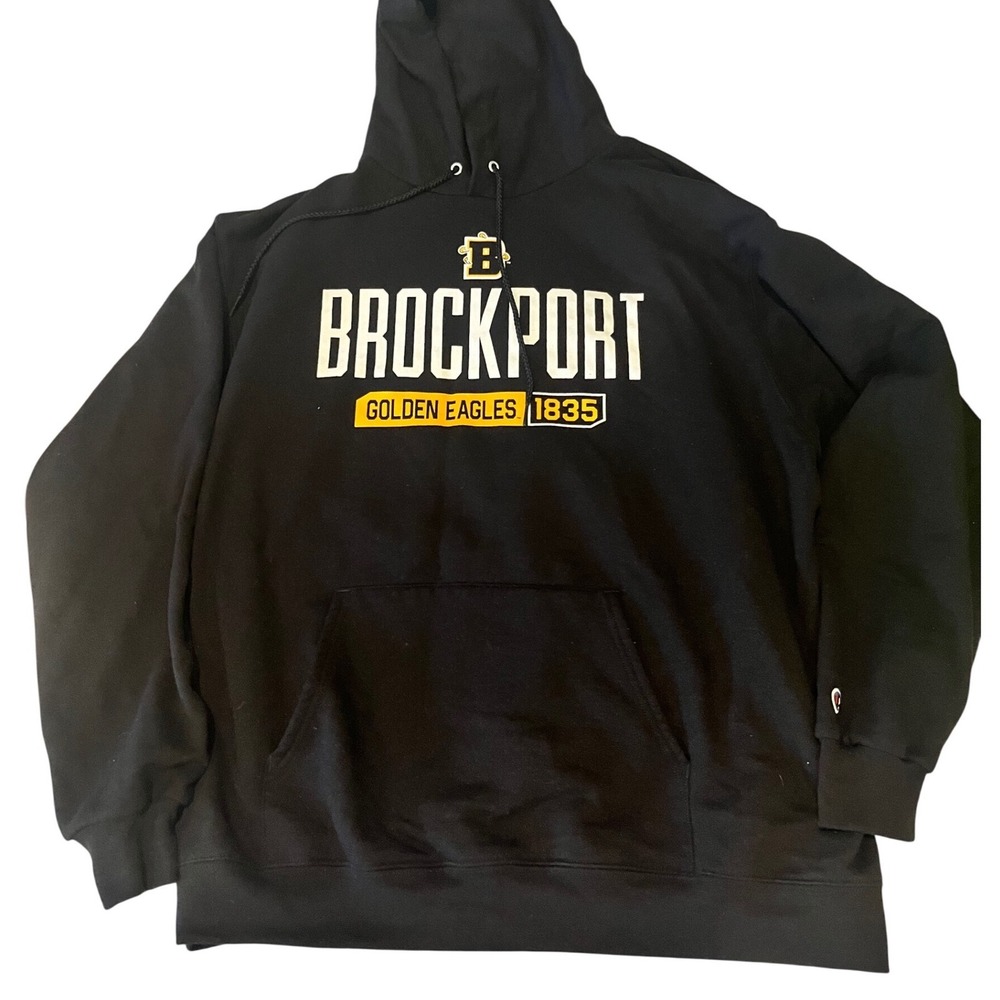 Champion SUNY Brockport Golden Eagles Black Hoodie Sweatshirt Womens 2XL - Picture 2 of 5